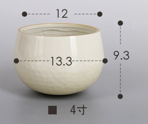 法輪4寸パールアイボリーのサイズ