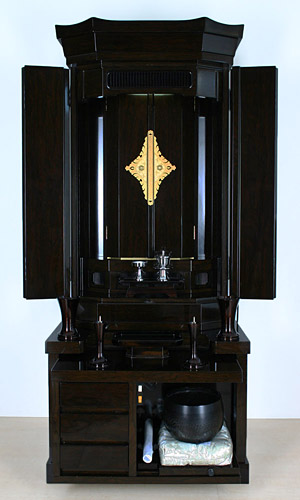 中古厨子仏壇シャム柿