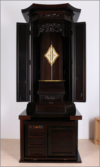 厨子黒檀21号開けた正面