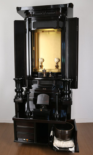 中古厨子型仏壇黒檀格子のイメージ