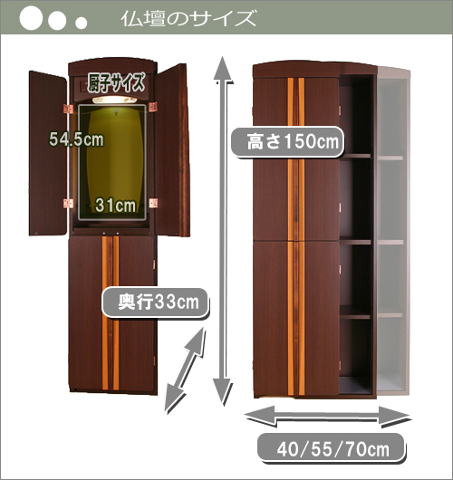 創価学会家具調仏壇メロディのサイズ