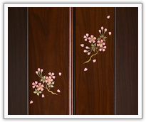 段違い桜の蒔絵
