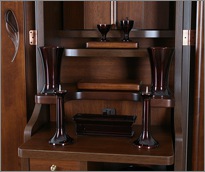 金属仏具を置いた拡大