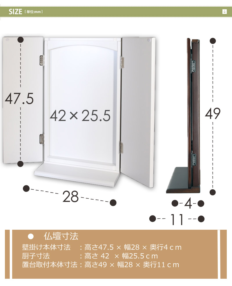 壁掛け仏壇のサイズ