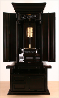 仏壇本三方の扉を開けたところ